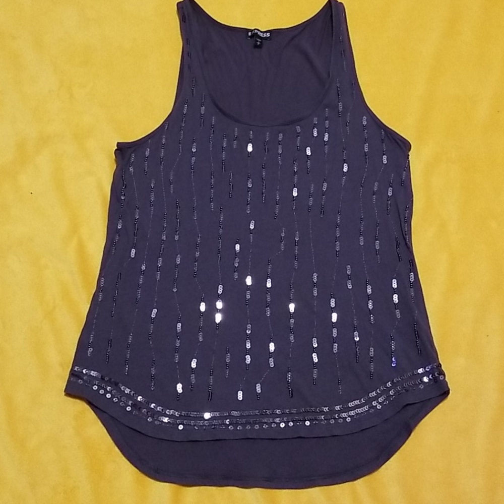 Sequin grey tank